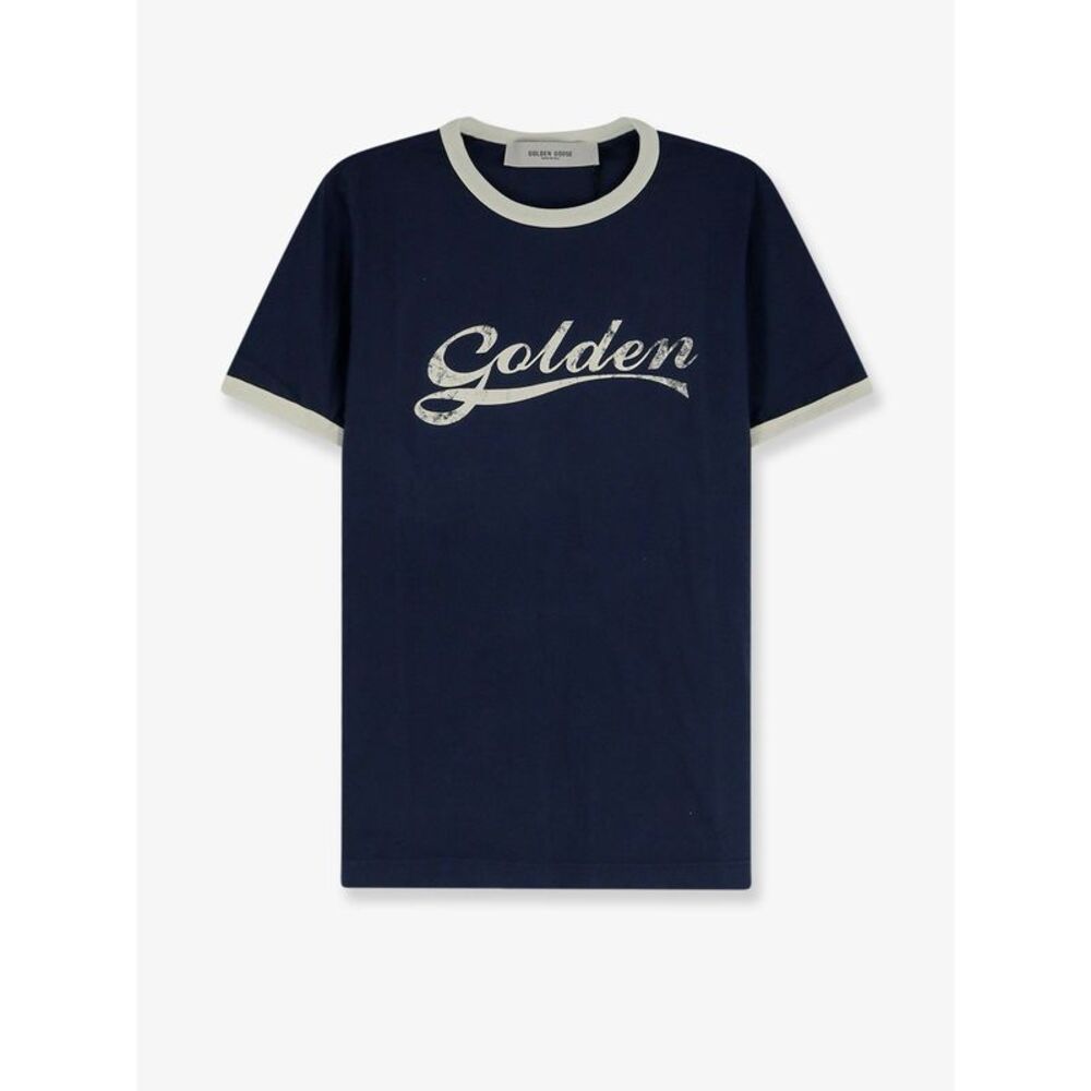 Golden Goose Deluxe Brand Men Cotton T-Shirt With Printed Logo On The Front